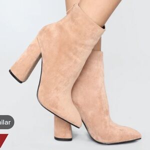 Fashion Nova Suede Tan Ankle Boots